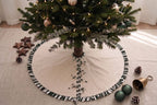 Christmas Tree Skirt with ruffles | Canvas Tree Skirt with striped green ruffles| Christmas Decor