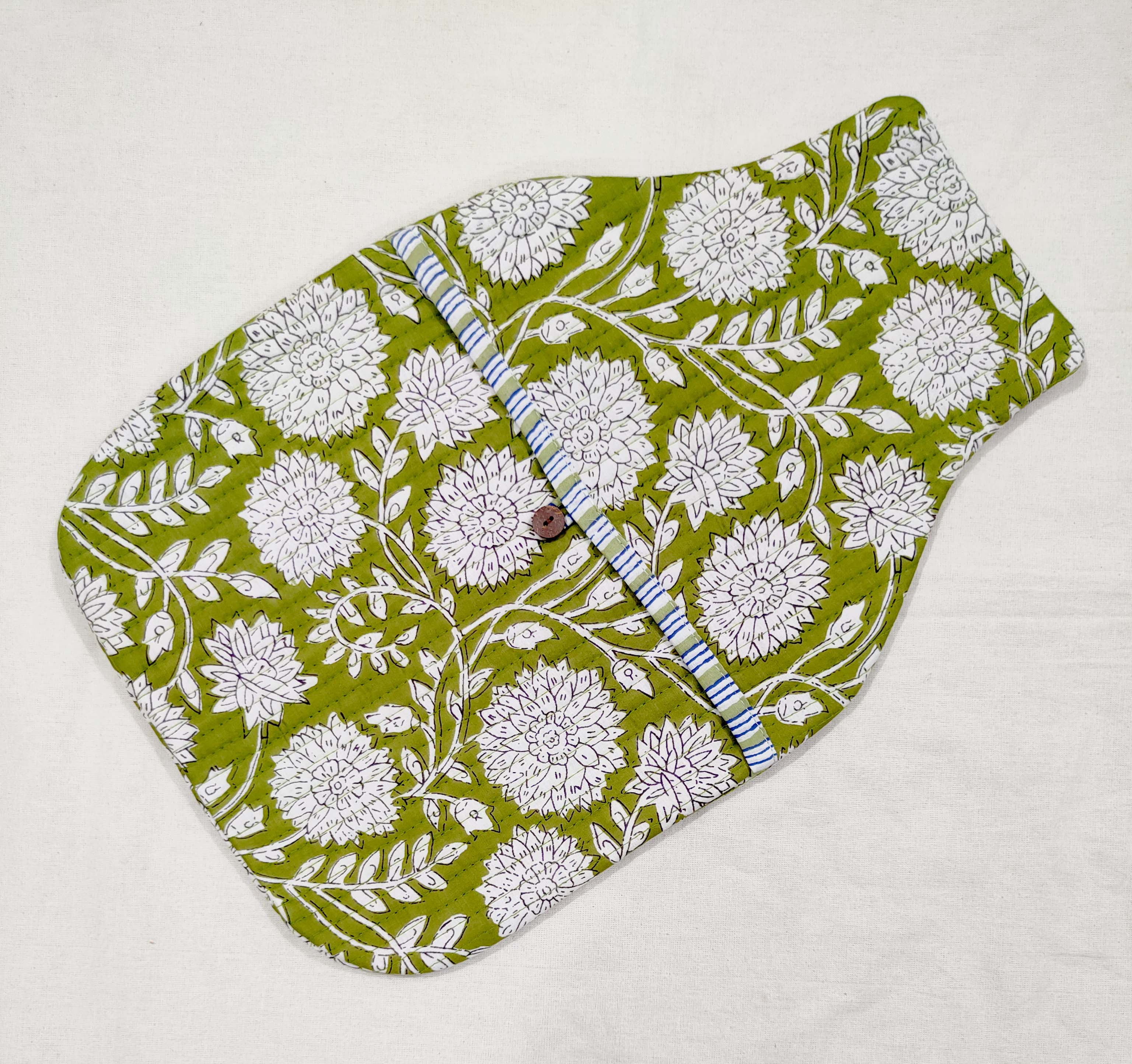 Hot Water Bottle Cover-Green Floral print