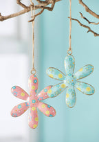 Ditsy Floral Daisy Metal Hanging Decoration
