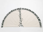 Christmas Tree Skirt with ruffles | Canvas Tree Skirt with striped green ruffles| Christmas Decor