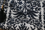 Quilted Puffy Wash Bag Set of 3 – Aesthetic Makeup & Toiletry Bags UK, Block Print Cotton Travel Pouches ,Made in India- Black Blue Floral