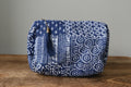 Quilted Puffy Wash Bag Set of 3 – Aesthetic Makeup & Toiletry Bags UK, Block Print Cotton Travel Pouches ,Made in India- Royal Blue