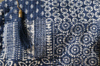 Quilted Puffy Wash Bag Set of 3 – Aesthetic Makeup & Toiletry Bags UK, Block Print Cotton Travel Pouches ,Made in India- Royal Blue