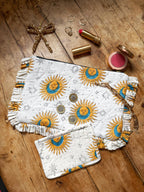 Indian Block printed Celestial Ruffle Clutch