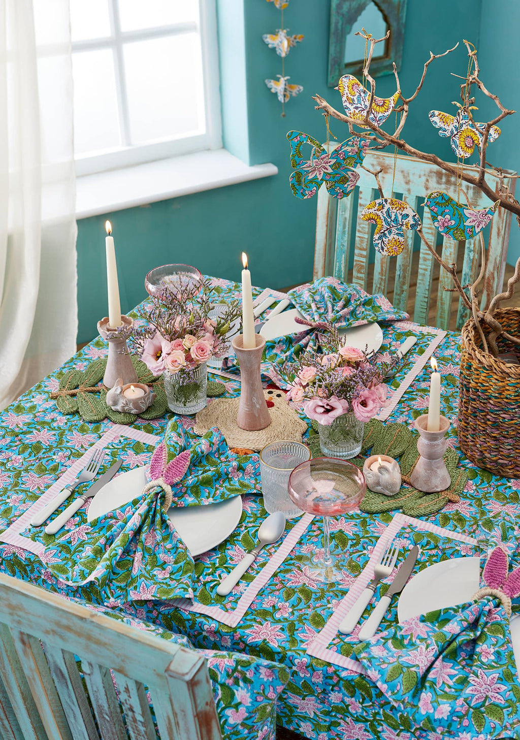 Block Print Placemat - Lily (Single piece)