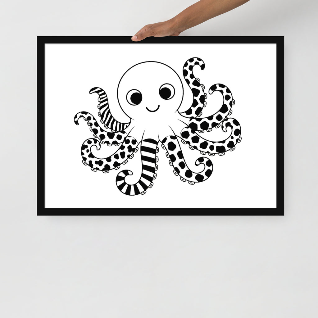 Octopus Nursery Print | High Contrast Baby Sensory Art (Digital Download)