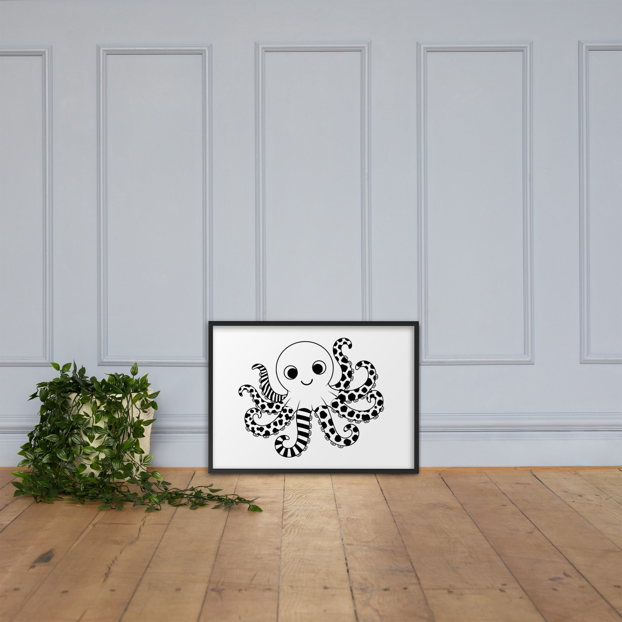 Octopus Nursery Print | High Contrast Baby Sensory Art (Digital Download)