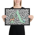 Initial 'A' Animal Print | High Contrast Nursery Decor (Digital Download)
