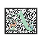 Initial 'A' Animal Print | High Contrast Nursery Decor (Digital Download)