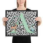 Initial 'A' Animal Print | High Contrast Nursery Decor (Digital Download)