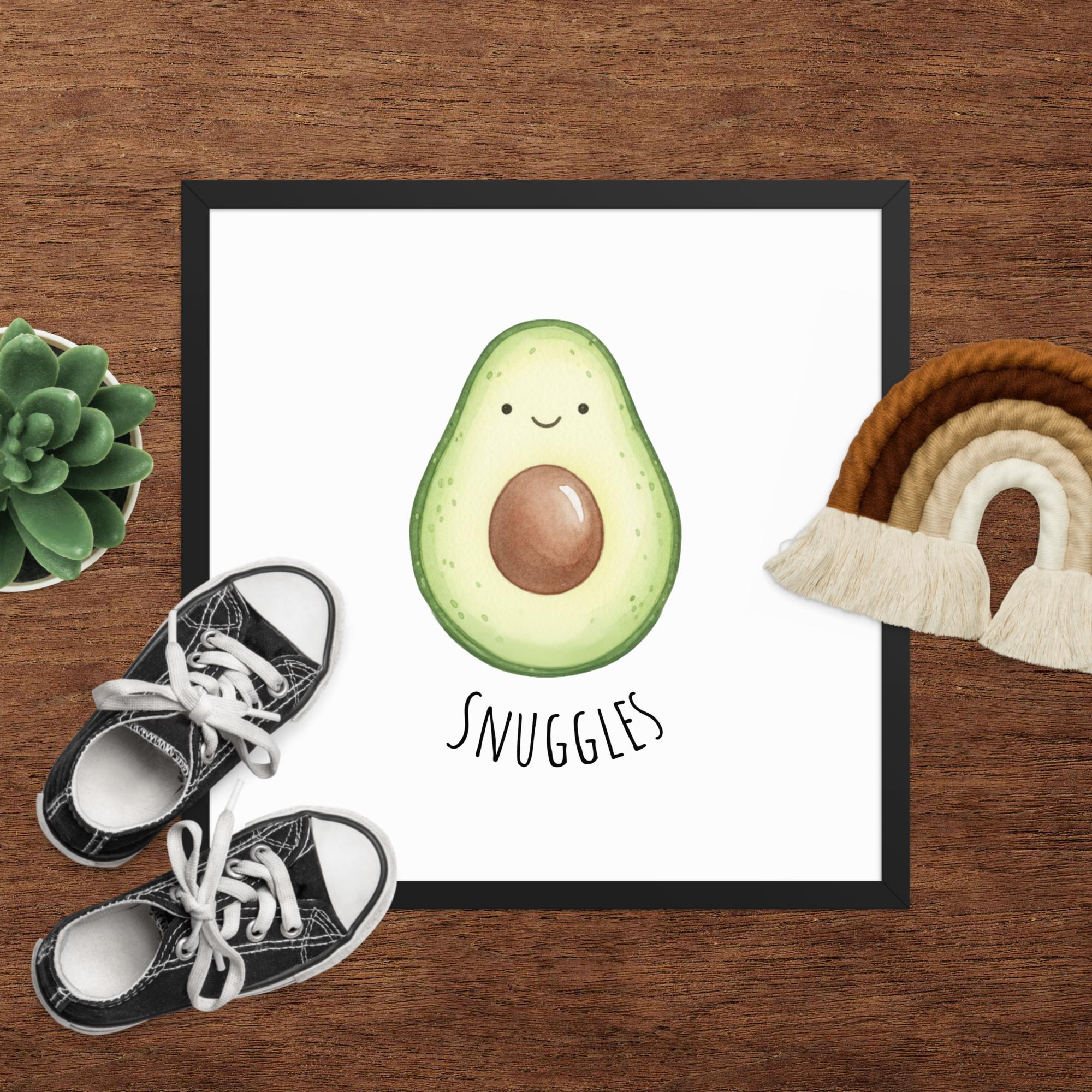 Avocado Nursery Print – 'Snuggle' Kids room wall art (Digital Download)