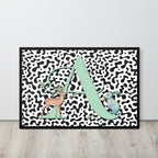 Initial 'A' Animal Print | High Contrast Nursery Decor (Digital Download)