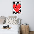 Red Smiley Heart Print | High contrast Kids Nursery Decor (Digital Download)