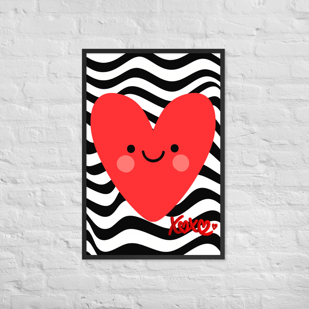 Red Smiley Heart Print | High contrast Kids Nursery Decor (Digital Download)