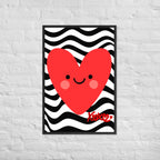 Red Smiley Heart Print | High contrast Kids Nursery Decor (Digital Download)