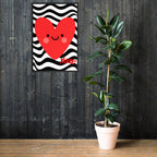 Red Smiley Heart Print | High contrast Kids Nursery Decor (Digital Download)