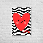 Red Smiley Heart Print | High contrast Kids Nursery Decor (Digital Download)
