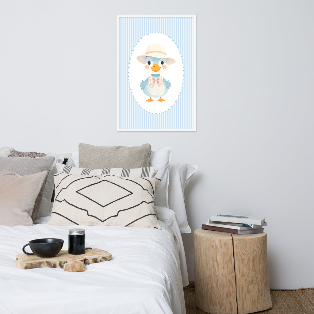 Blue striped Duck nursery art | Digital Download |Duck Nursery Decor | Toddler Room Wall Art | Playroom Decor | Baby Shower Gift | Printable Nursery Art