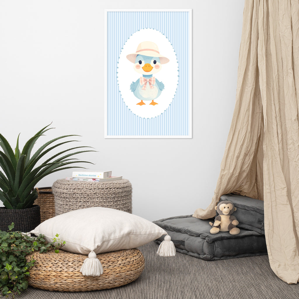 Blue striped Duck nursery art | Digital Download |Duck Nursery Decor | Toddler Room Wall Art | Playroom Decor | Baby Shower Gift | Printable Nursery Art