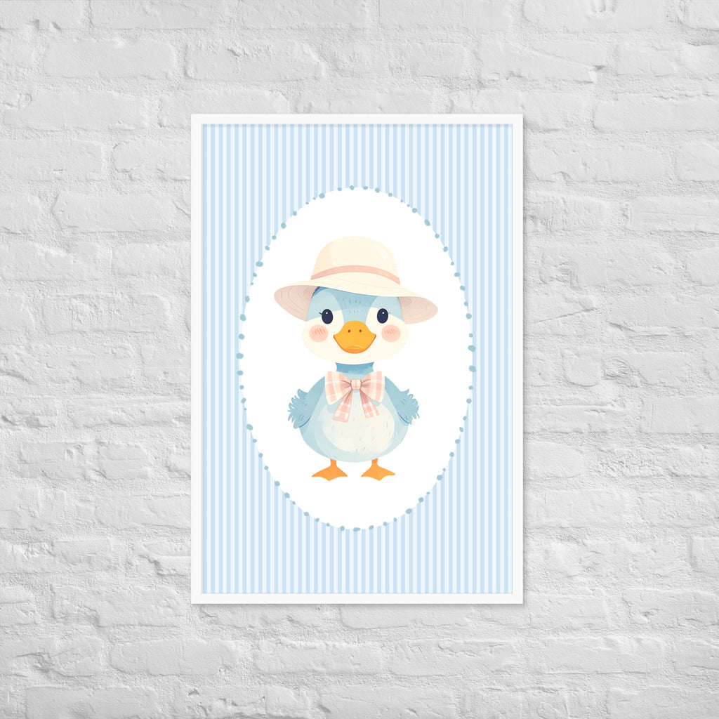 Blue striped Duck nursery art | Digital Download |Duck Nursery Decor | Toddler Room Wall Art | Playroom Decor | Baby Shower Gift | Printable Nursery Art