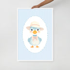 Blue striped Duck nursery art | Digital Download |Duck Nursery Decor | Toddler Room Wall Art | Playroom Decor | Baby Shower Gift | Printable Nursery Art
