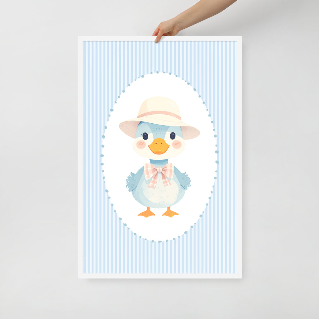 Blue striped Duck nursery art | Digital Download |Duck Nursery Decor | Toddler Room Wall Art | Playroom Decor | Baby Shower Gift | Printable Nursery Art