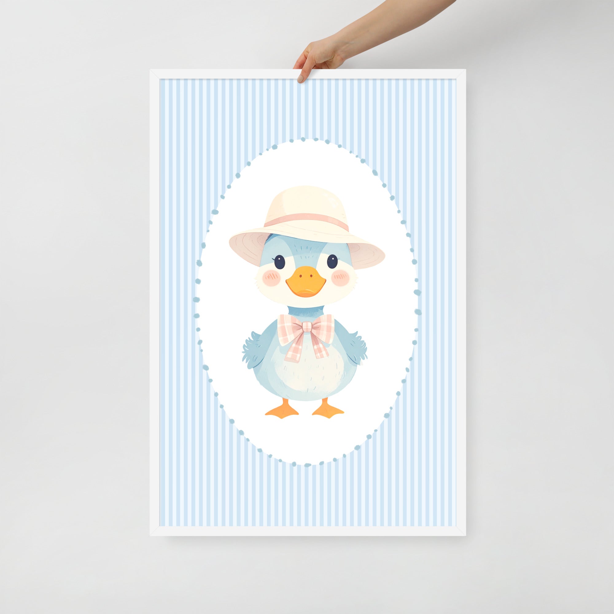 Blue striped Duck nursery art | Digital Download |Duck Nursery Decor | Toddler Room Wall Art | Playroom Decor | Baby Shower Gift | Printable Nursery Art