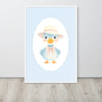 Blue striped Duck nursery art | Digital Download |Duck Nursery Decor | Toddler Room Wall Art | Playroom Decor | Baby Shower Gift | Printable Nursery Art