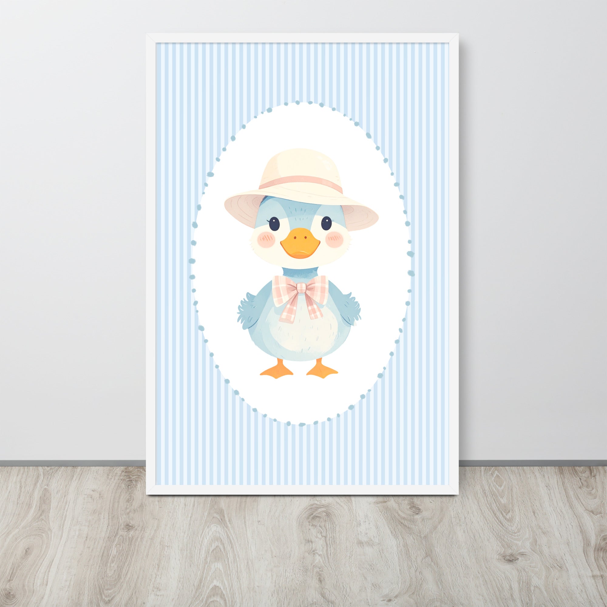 Blue striped Duck nursery art | Digital Download |Duck Nursery Decor | Toddler Room Wall Art | Playroom Decor | Baby Shower Gift | Printable Nursery Art