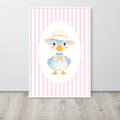 Pink Striped Duck Nursery Art | Baby Girl Wall Decor (Digital Download)