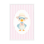Pink Striped Duck Nursery Art | Baby Girl Wall Decor (Digital Download)