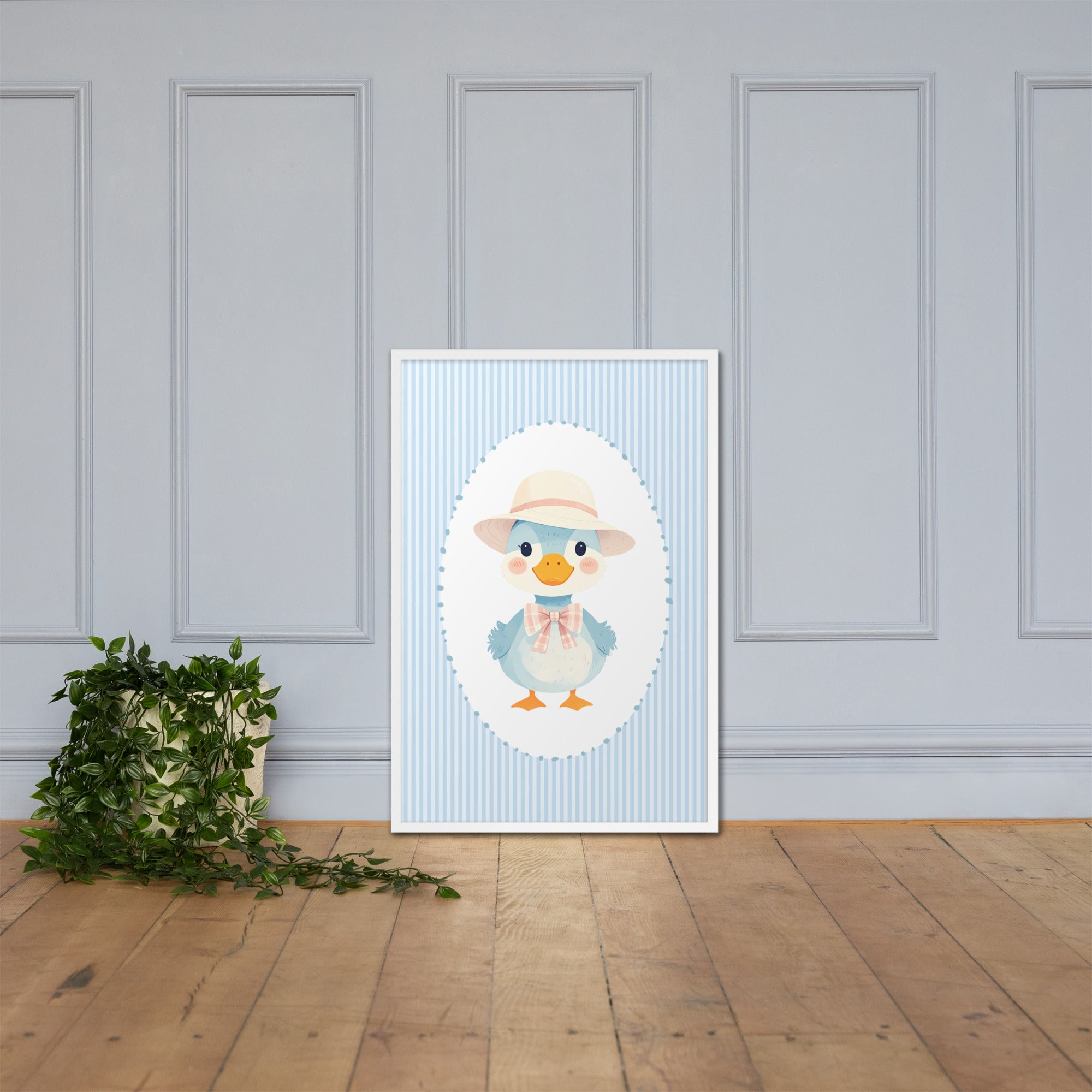 Blue striped Duck nursery art | Digital Download |Duck Nursery Decor | Toddler Room Wall Art | Playroom Decor | Baby Shower Gift | Printable Nursery Art