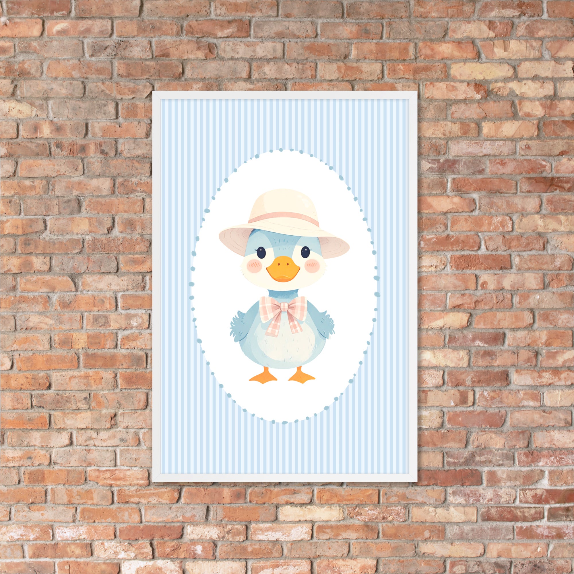 Blue striped Duck nursery art | Digital Download |Duck Nursery Decor | Toddler Room Wall Art | Playroom Decor | Baby Shower Gift | Printable Nursery Art