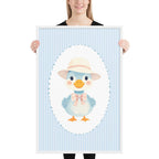 Blue striped Duck nursery art | Digital Download |Duck Nursery Decor | Toddler Room Wall Art | Playroom Decor | Baby Shower Gift | Printable Nursery Art