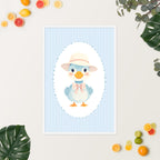 Blue striped Duck nursery art | Digital Download |Duck Nursery Decor | Toddler Room Wall Art | Playroom Decor | Baby Shower Gift | Printable Nursery Art